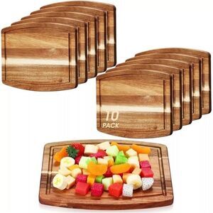 Wood Cutting Boards Bulk for Laser Engraving Wooden Dinner Plates 10 pcs
